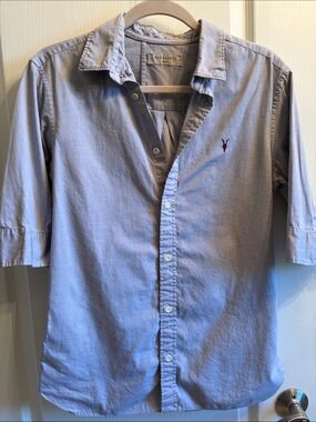 All Saints Light Blue Casual Button-Down Shirt